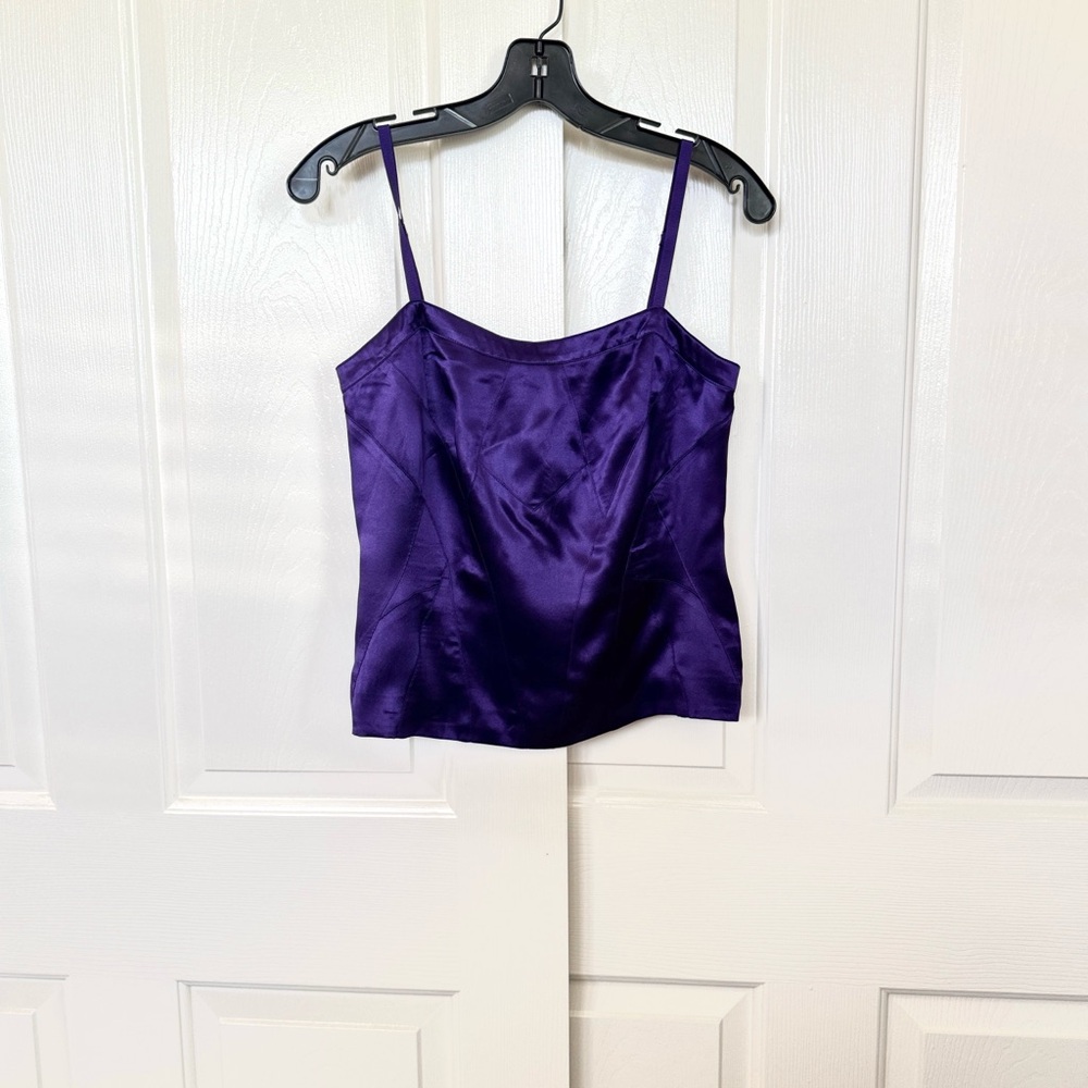 INC Elegant Purple Satin Women's tank Top